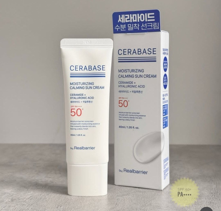 کرم ضد آفتاب مرطوب کننده و آرامش بخش Cerabase از برند Real Barrier